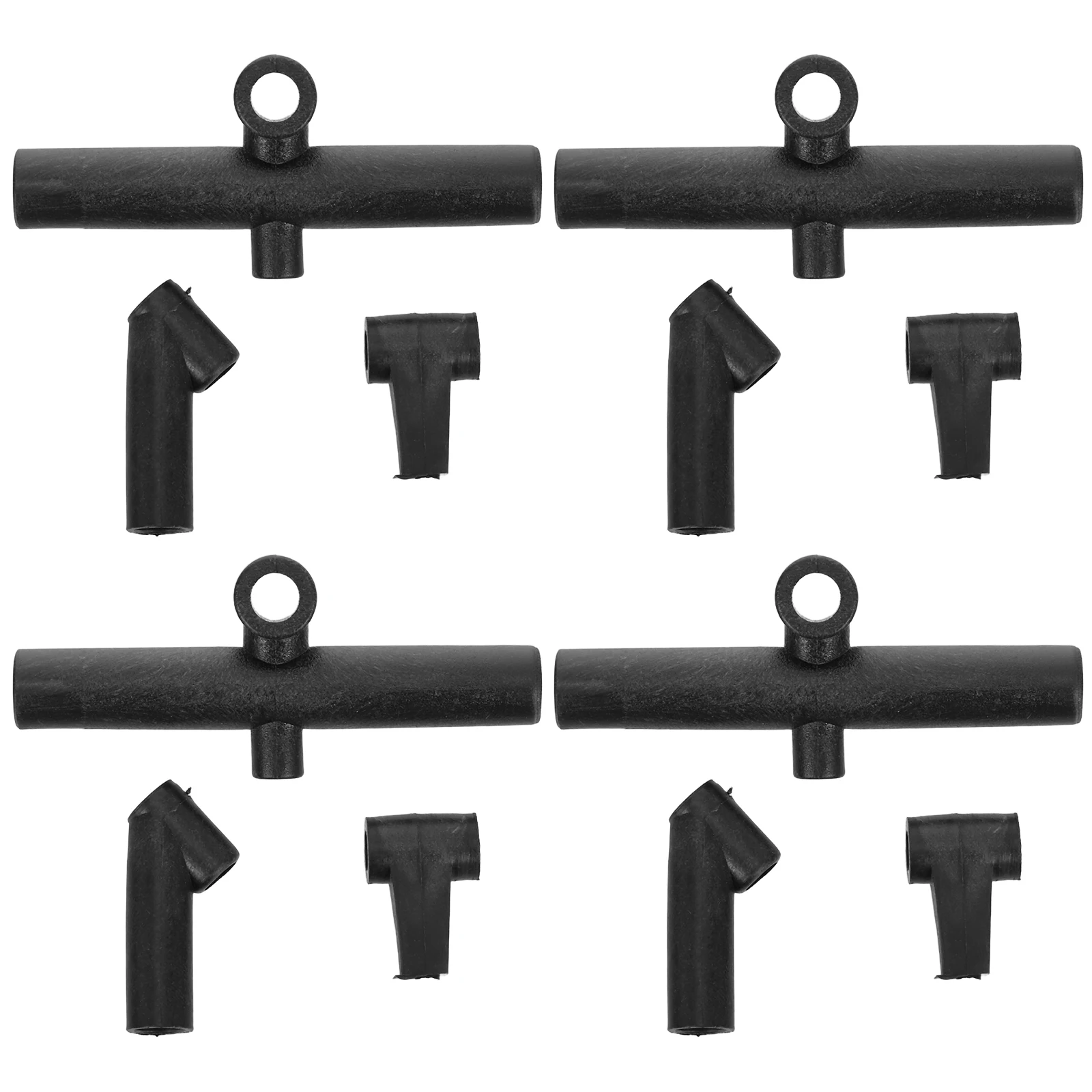 12pçs acessórios de kite, ferramentas de montagem de quadro, conector de construção, peças fixas diy, componentes de reposição, haste de plástico preta