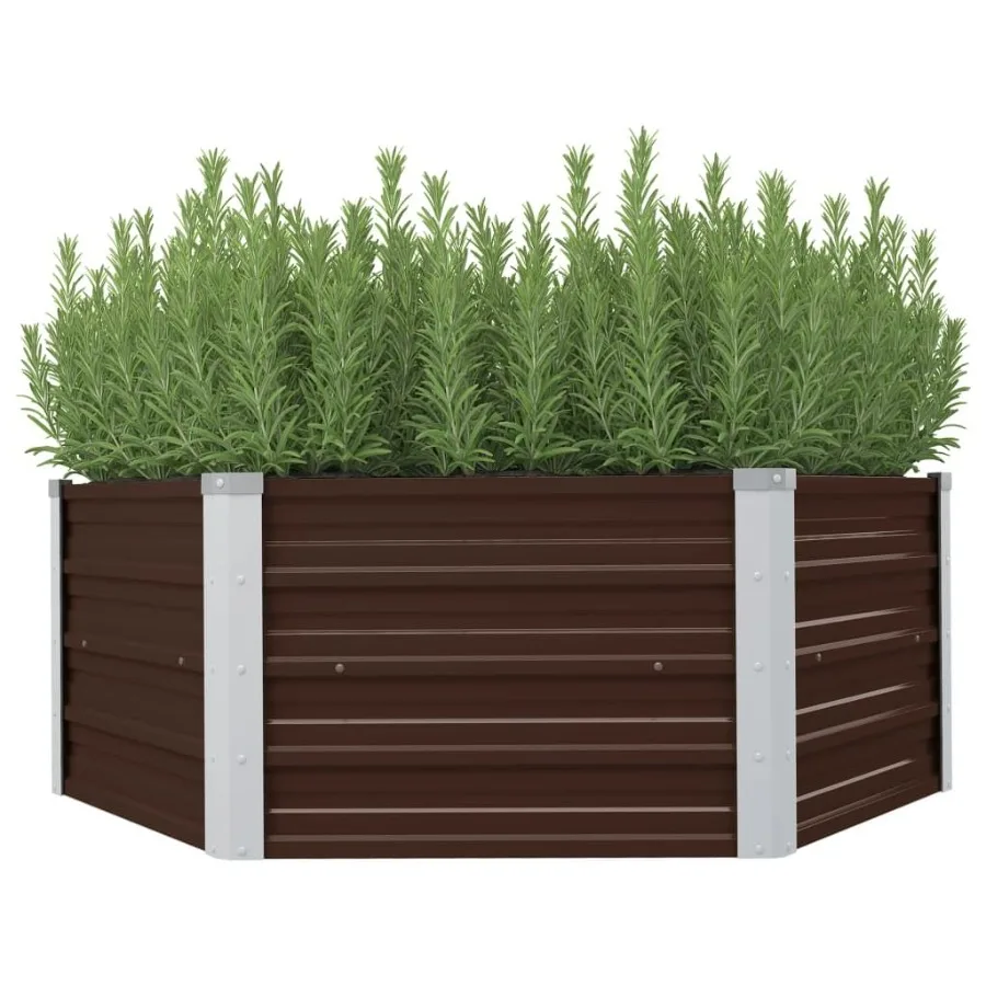 

Raised Garden Bed Brown 50.8x50.8x18.1 Galvanized Steel
