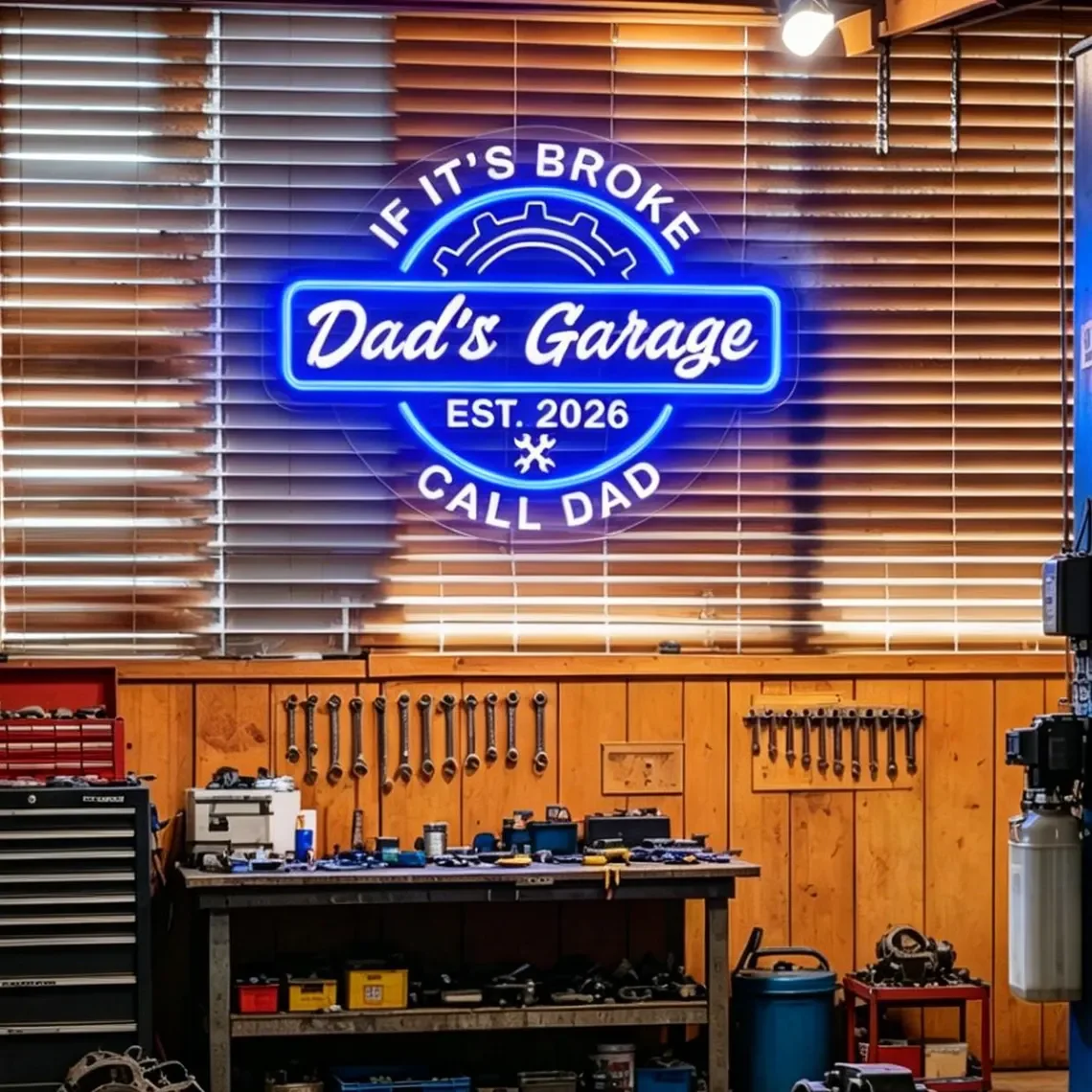 Custom Garage Neon Sign for Dad Personalized Man Cave Gift for  Car Lover Car Workshop Wall Decor