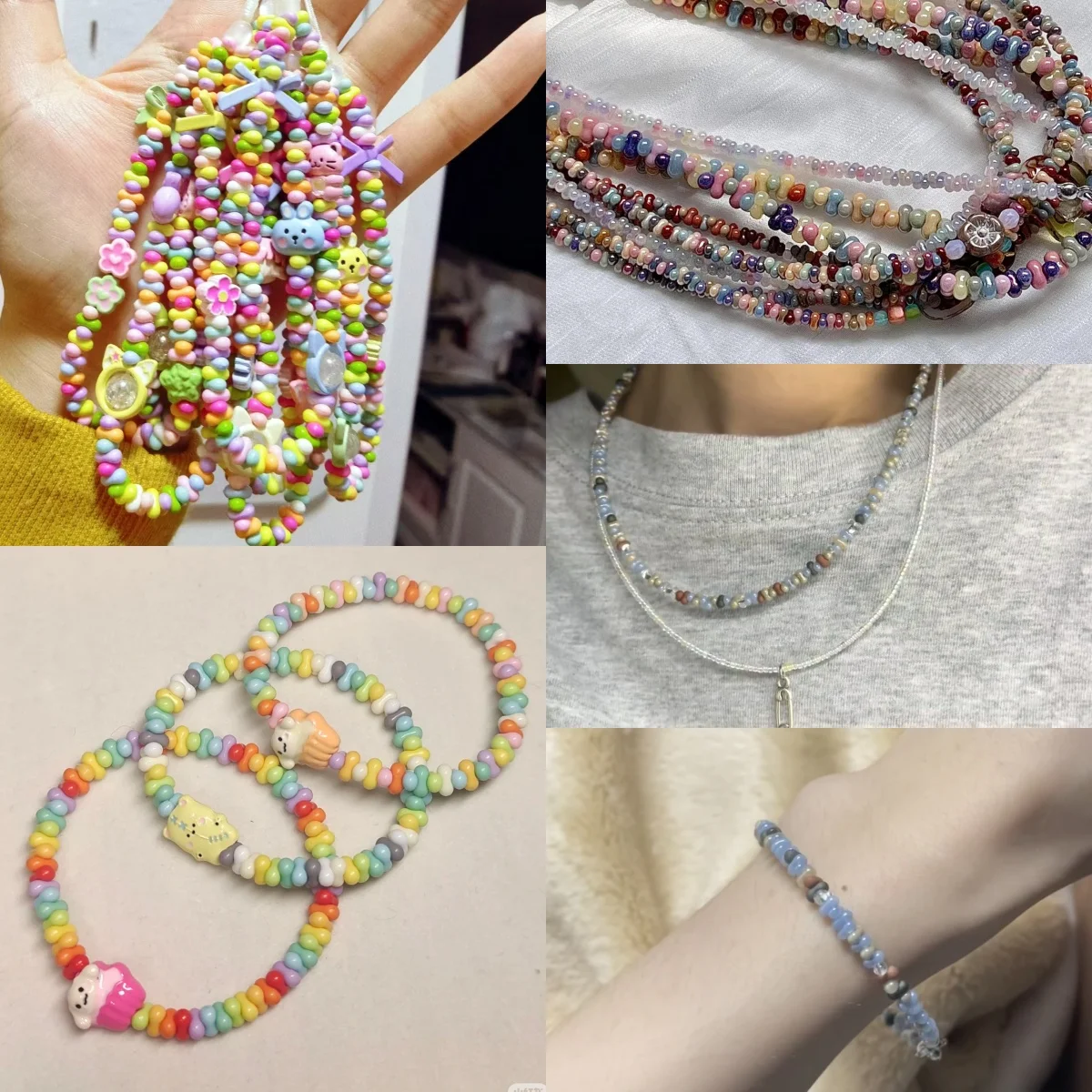 350pcs/box 6x3mm Mix Color Irregular Peanut-shaped Glass Seed Beads For Jewelry Making Handmade DIY Waist Chain Accessories