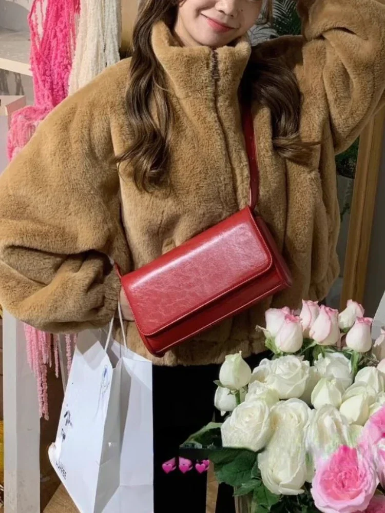 2024ฤดูหนาวWarm Faux Fur Coatผู้หญิงเกาหลีแฟชั่นลําลองซิปFaux Lamb Coatฤดูใบไม้ร่วงStreetwear Vintageสีน้ําตาลOuterwearใหม่