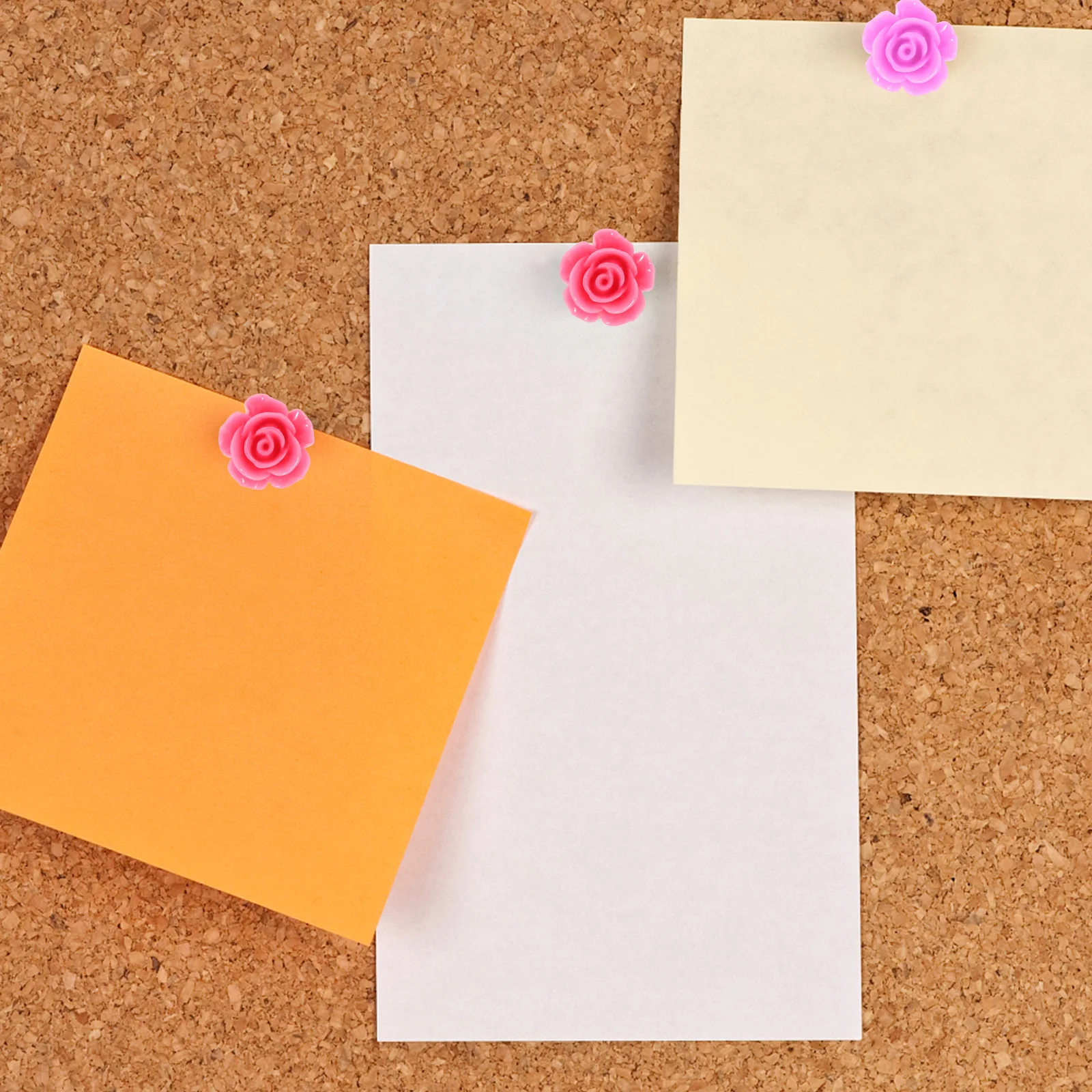 

30pcs Resin Rose Thumbtacks Decorative Flower Pushpins 6 Colors Wear Resistant Office Supplies Map Markers Thumb Tacks