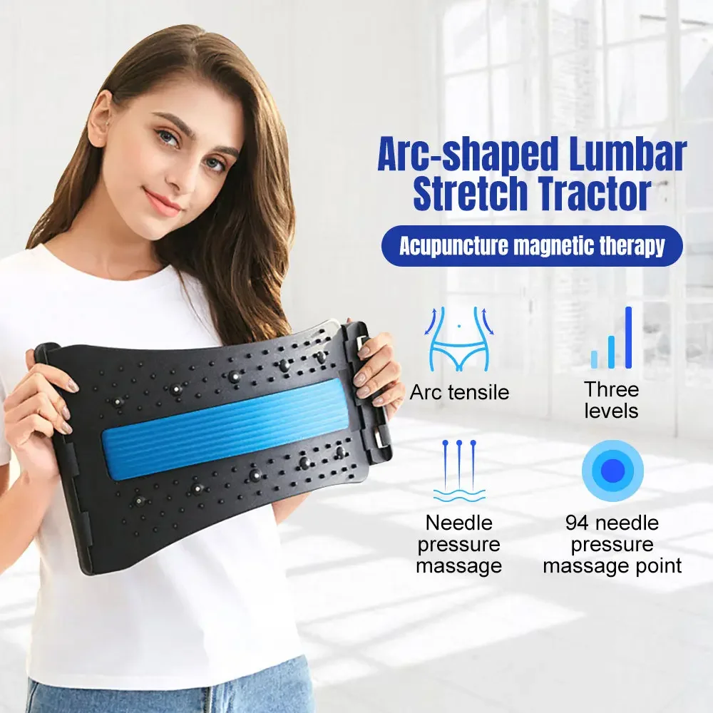 3Level Back Stretcher Fitness Lumbar Support Relaxation Back Massager Lumbar Support Spine Board for Herniated Disc Massage Tool