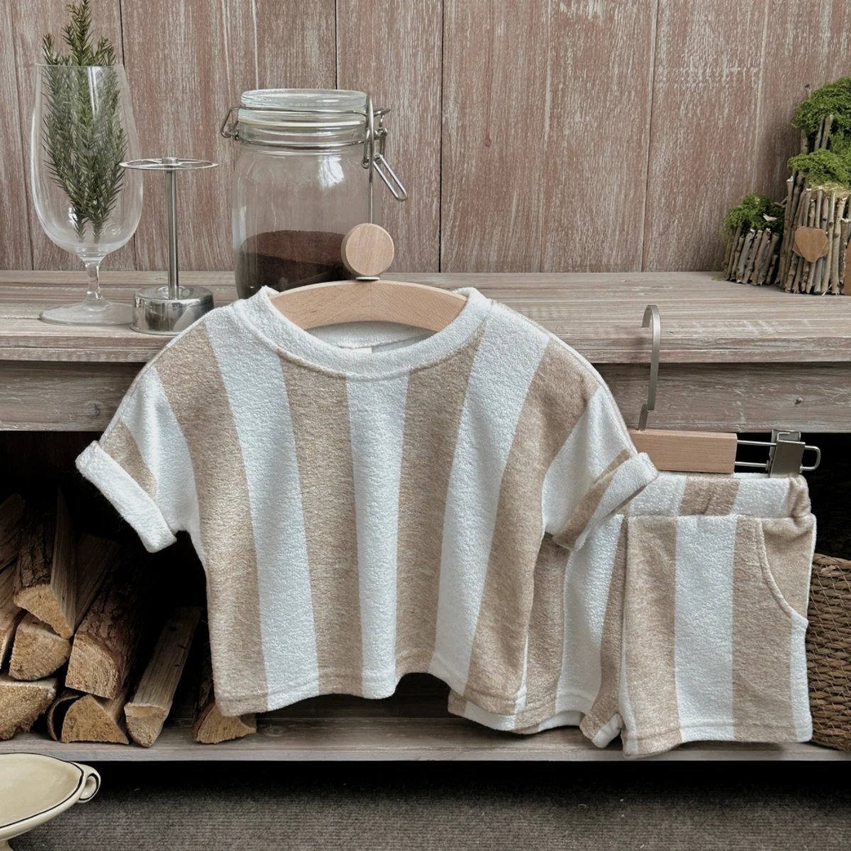 Summer Baby Clothes Girls Boys Stripe T-shirt Shorts Set Breathable Girls Vest Short Sleeved Shorts Set 0-3Y