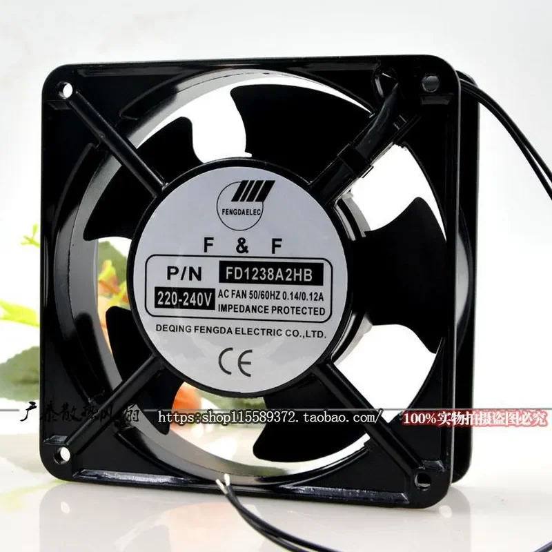 for F & F FD1238A2HB HS 120mm Cooling Fan 220V 0.14A Ball Bearing 12CM Computer Case Radiator Silent Exhaust Blower