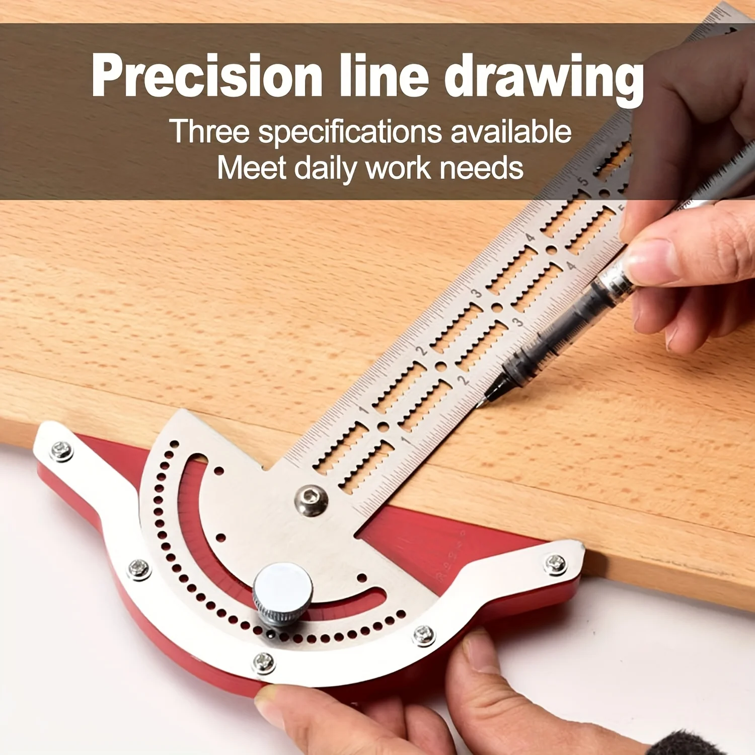 1pc Precision Woodworking Edge Angle Ruler, Multi-Functional Metric/Imperial Angle Measuring Tool, Waterproof & Rustproof