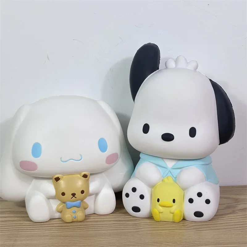 

21cm Sanrio Slow Rebound Pinch Cute Pochacco Cinnamoroll Desktop model Decoration Heart Healing Stress Relief Holiday Gift Toys