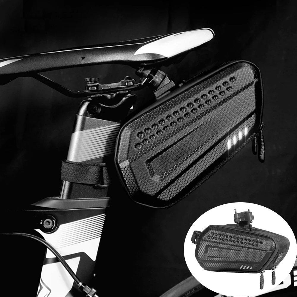 

1.2L Bike Bag Rear Waterproof Bicycle Saddle Bag Hard Shell Cycling Accessories Bag