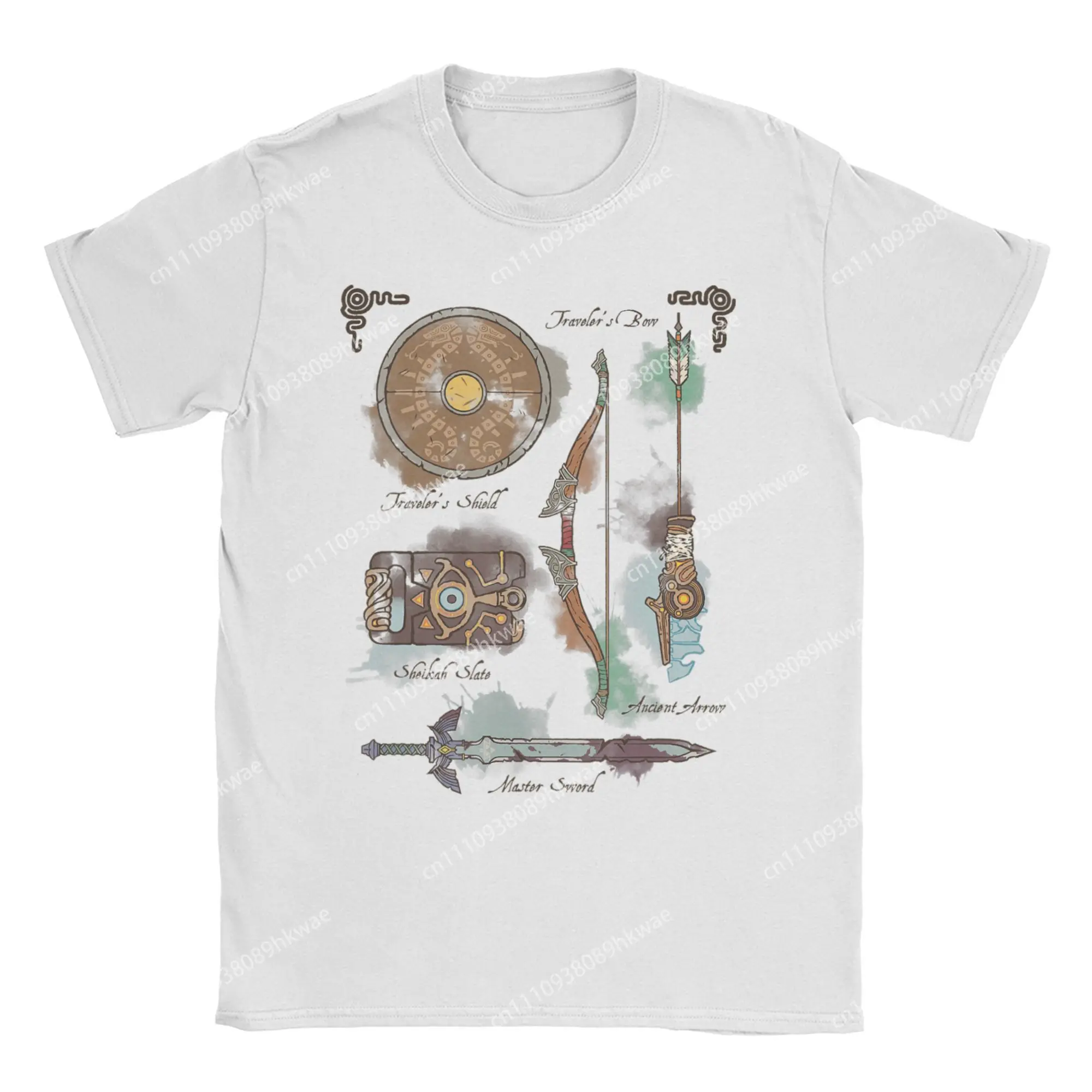 Men Women Breath of The Wild Link Inventory Zeldas Legend  T Shirts Pure Cotton Clothes Round Collar Tee Shirt Plus Size T-Shirt