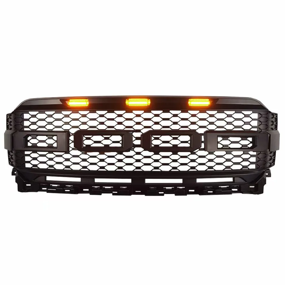 4x4 سيارة ABS شواء شبكة رابتور الشوايات لاقط سباق مصبغة الجبهة شواء الوفير شبكات غطاء أجزاء الشاحنة لفورد F150 2021 #4