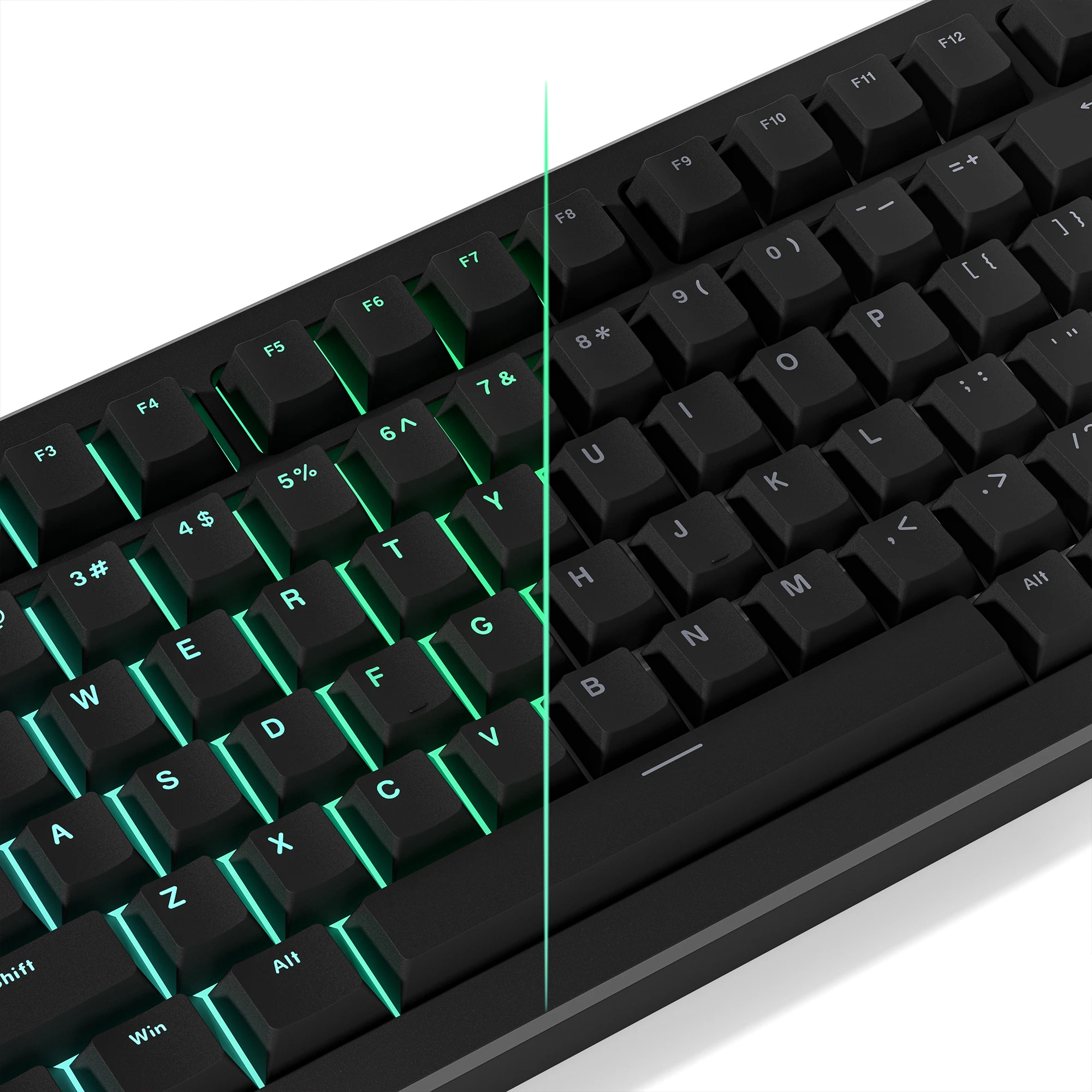 140 Keys Custom Black Double Shot PBT Keycaps RGB Shine Through Keycaps Cherry Profile for Gateron MX Switches Gaming Keyboards