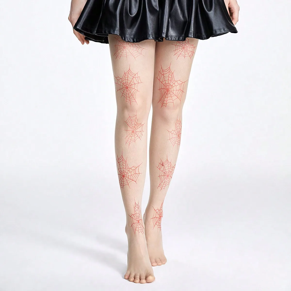 1 Creative Spider Web Printed Silk Stockings for Women, Thin Anti Hook Silk Pantyhose