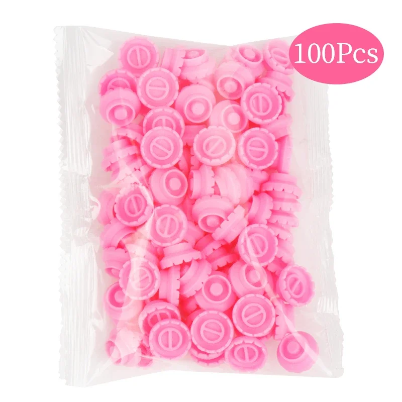 100pcs Individual Eyelash Glue Holder Grafting False Eyelashes white pink Blossom Cup Ring Eyelash Extension Adhesive Stand tool