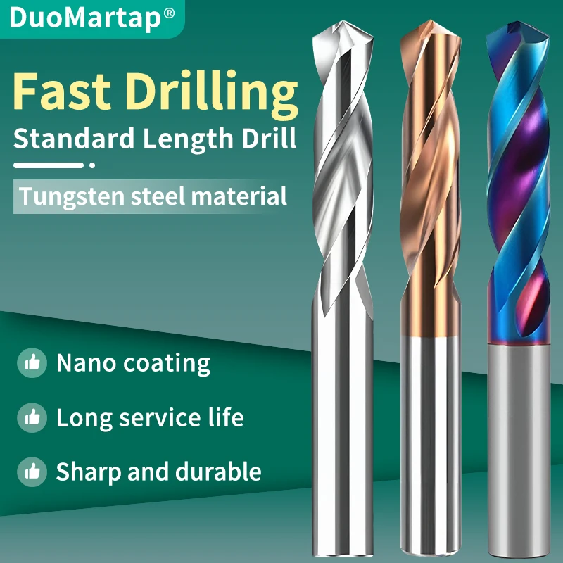 DUOMartap 1PCS HRC70 Solid Carbide Standard Twist Drill Bit 17mm-20mm For Cast Iron Metal Aluminum  CNC machinery Tool