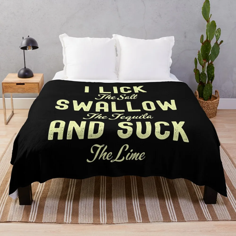 lick swallow suck Throw Blanket Soft Plush Plaid blankets and throws Blankets