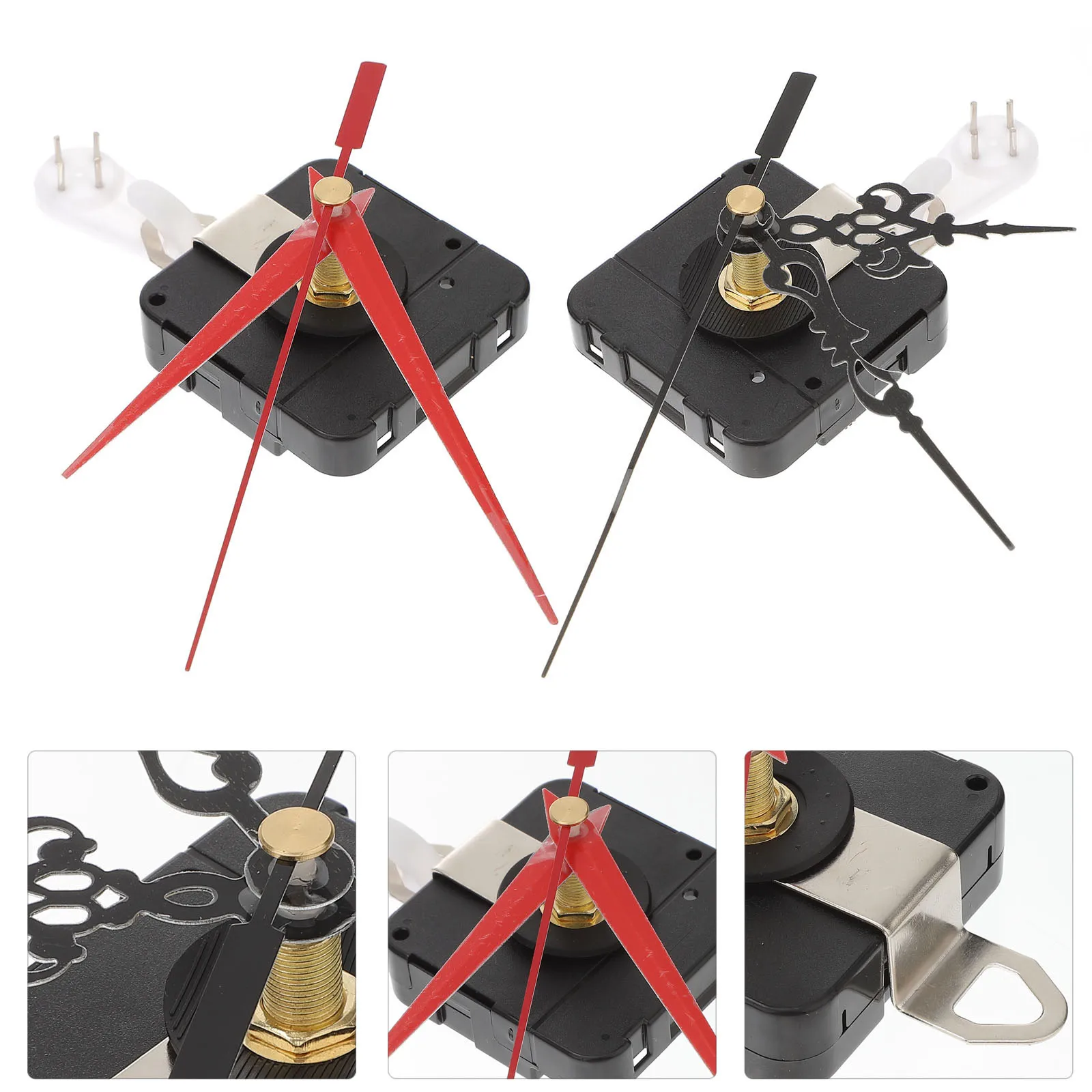 

2Pcs Wall Clock Movement Pointer Set Silent Motor Replacement Parts Kit Suitable for DIY Repair Metal Plastic Precise Time