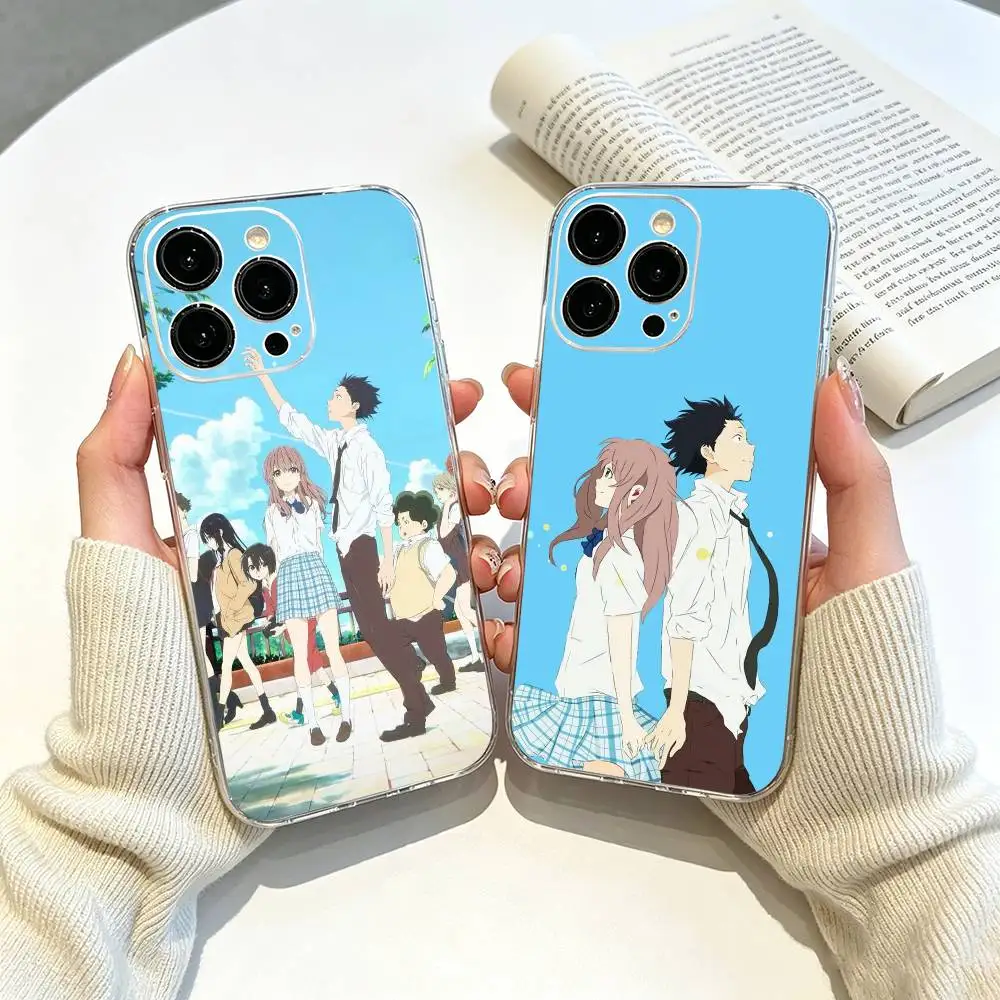 

Healing Anime A Silent Voice Phone Case For iPhone17,16,15,14,13,12,Pro Max,16/15/14 Plus XS Soft Silicone Transparent Cover