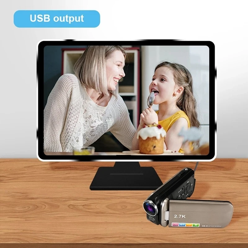 2.7K Handheld Digital DV Camera With 3.0-Inch Rotatable Display Household Portable 18X Zoom 48 Megapixel Digital Camera