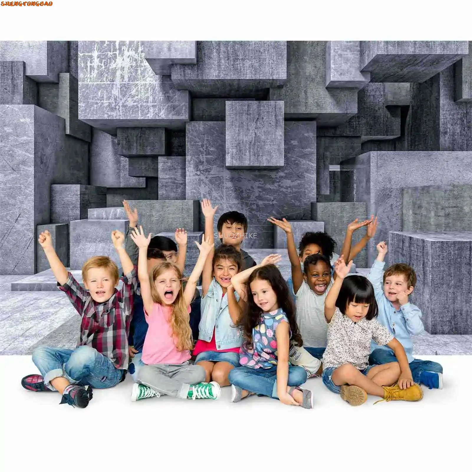 Toile de fond de portrait gris 3D, mur géométrique en pierre de marbre, fond de studio photo, fond de photographie en ciment, séance photo, goutte arrière