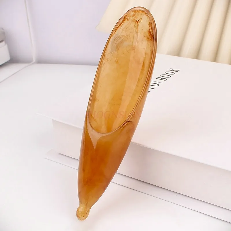 Resin Scraping Tube Tea Imitation Cow Horn Acupoint Muscle Pulling Stick Head and Face Meridian Massager