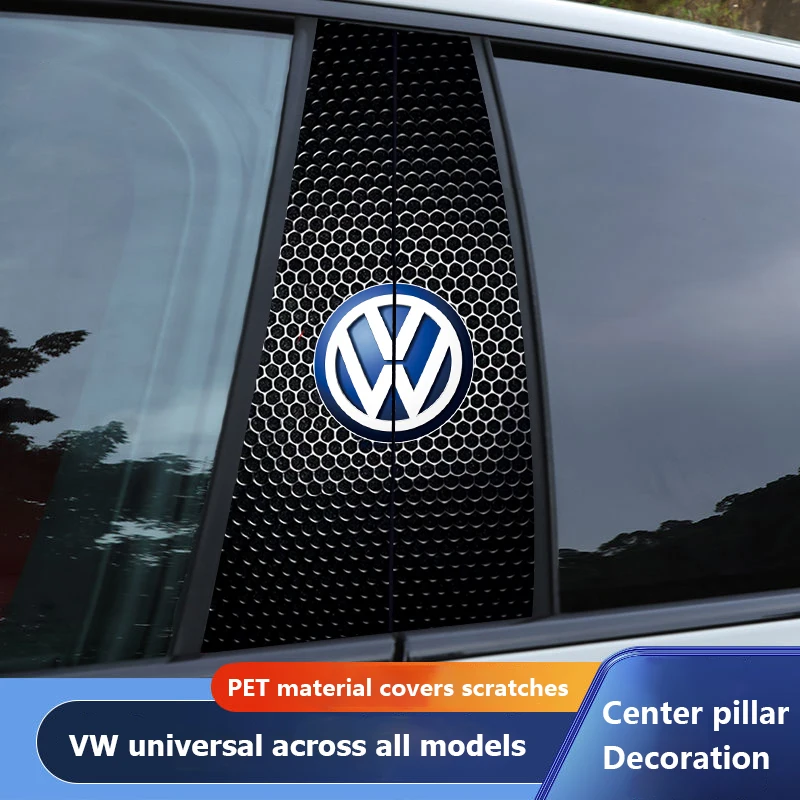 2Pcs Car Center Pillar Sticker Auto B Pillars Protective Film For VW Golf Tiguan Passat Polo Jetta Transporter GTI Touran Arteon