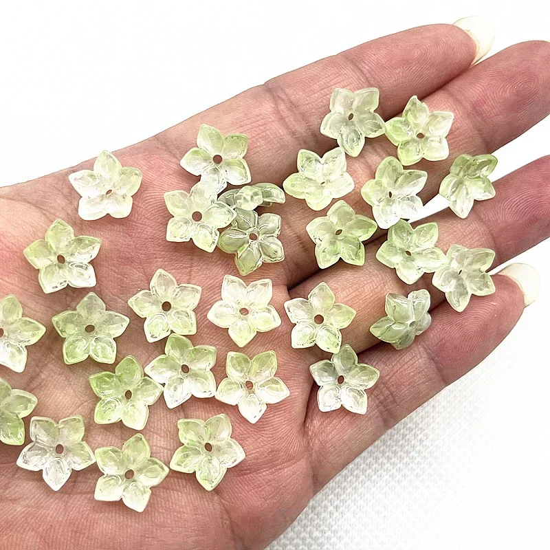 30 Stück 12mm Fünfblättrige Blumen-Lampwork-Perlenkappen Glas-Abstandhalterperlen für Schmuckherstellung DIY-Zubehör Haarnadeln – Detail 17
