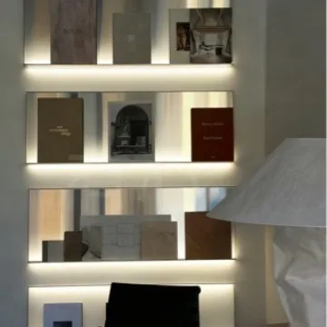 Upper Wall Stainless Steel Wall Shelf DisplayShelf Bookshelf Laminate Wall Jewelry Magazine ShelfIndustrial StyleMulti-layer