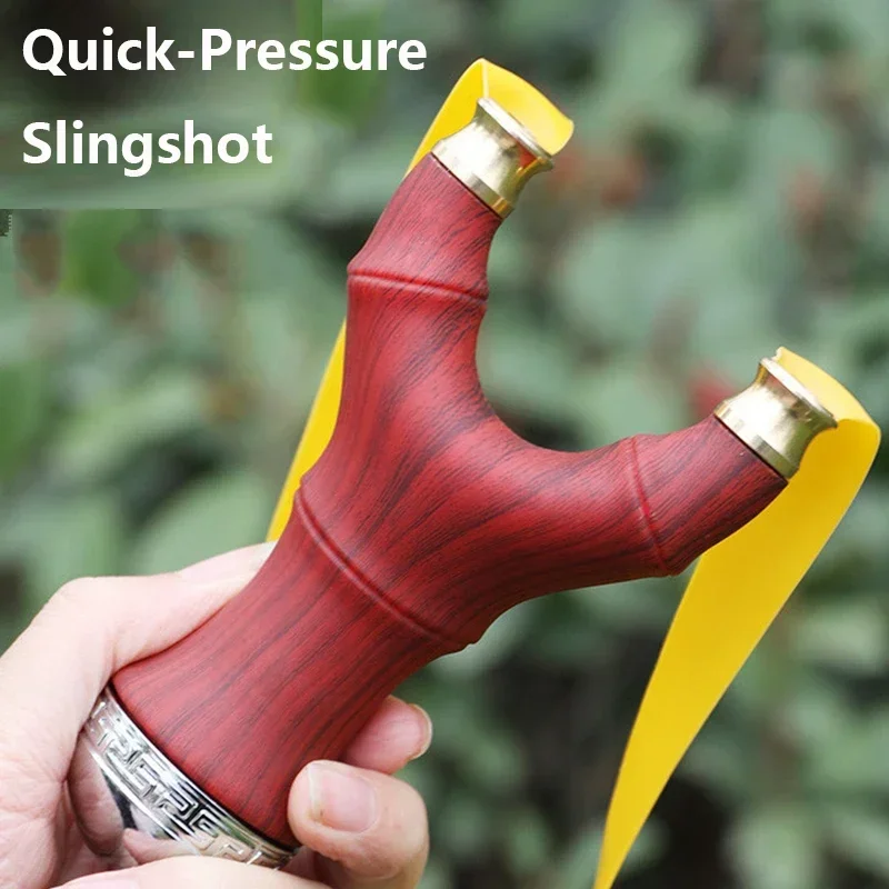 Strong Outdoor Hunting Shooting Slingsshots with High Precision Thickened Handle Flat Rubber Band Slingshot Hunting Acessories