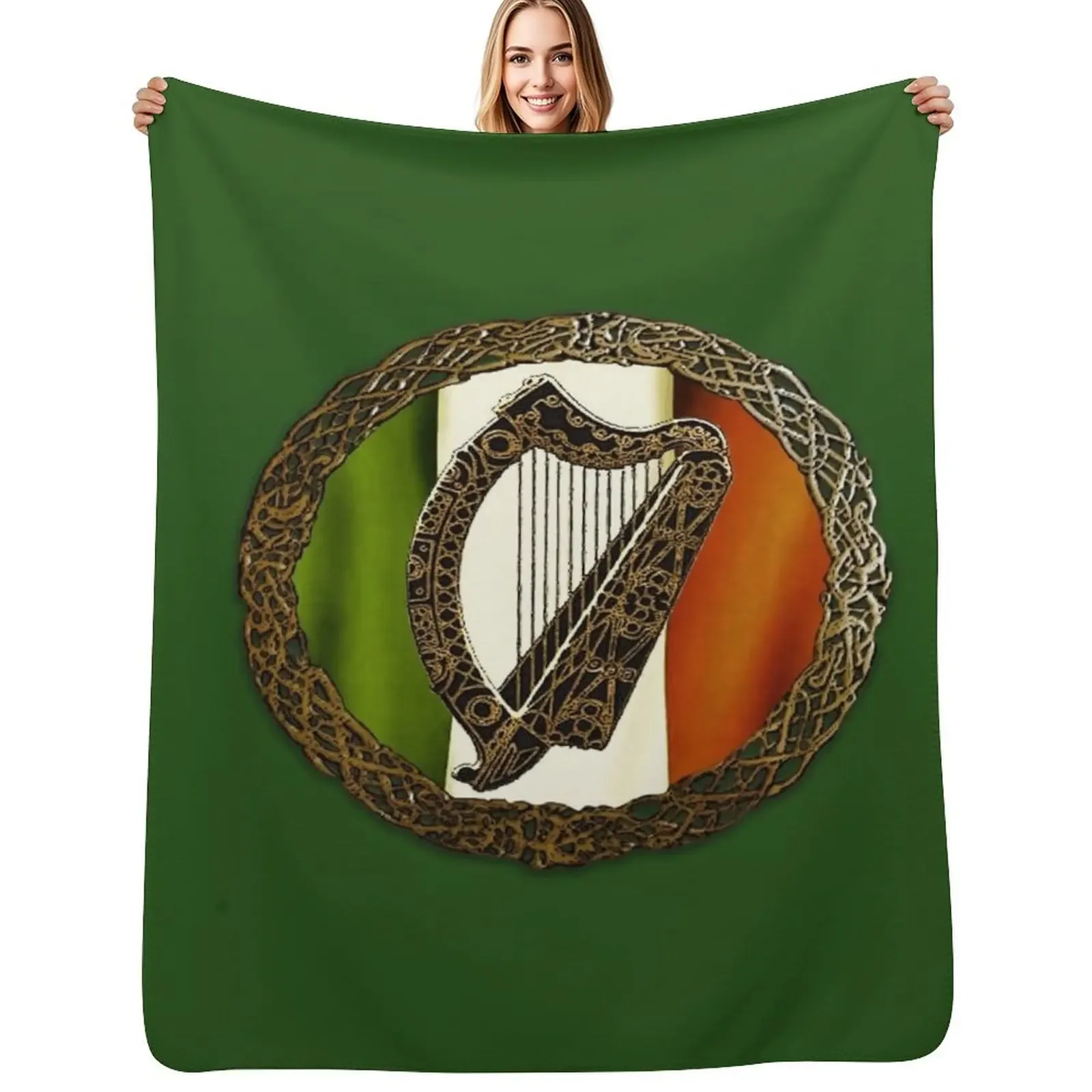 

Celtic Harp of Ireland Throw Blanket For Baby Decorative Beds Decoratives manga Blanket