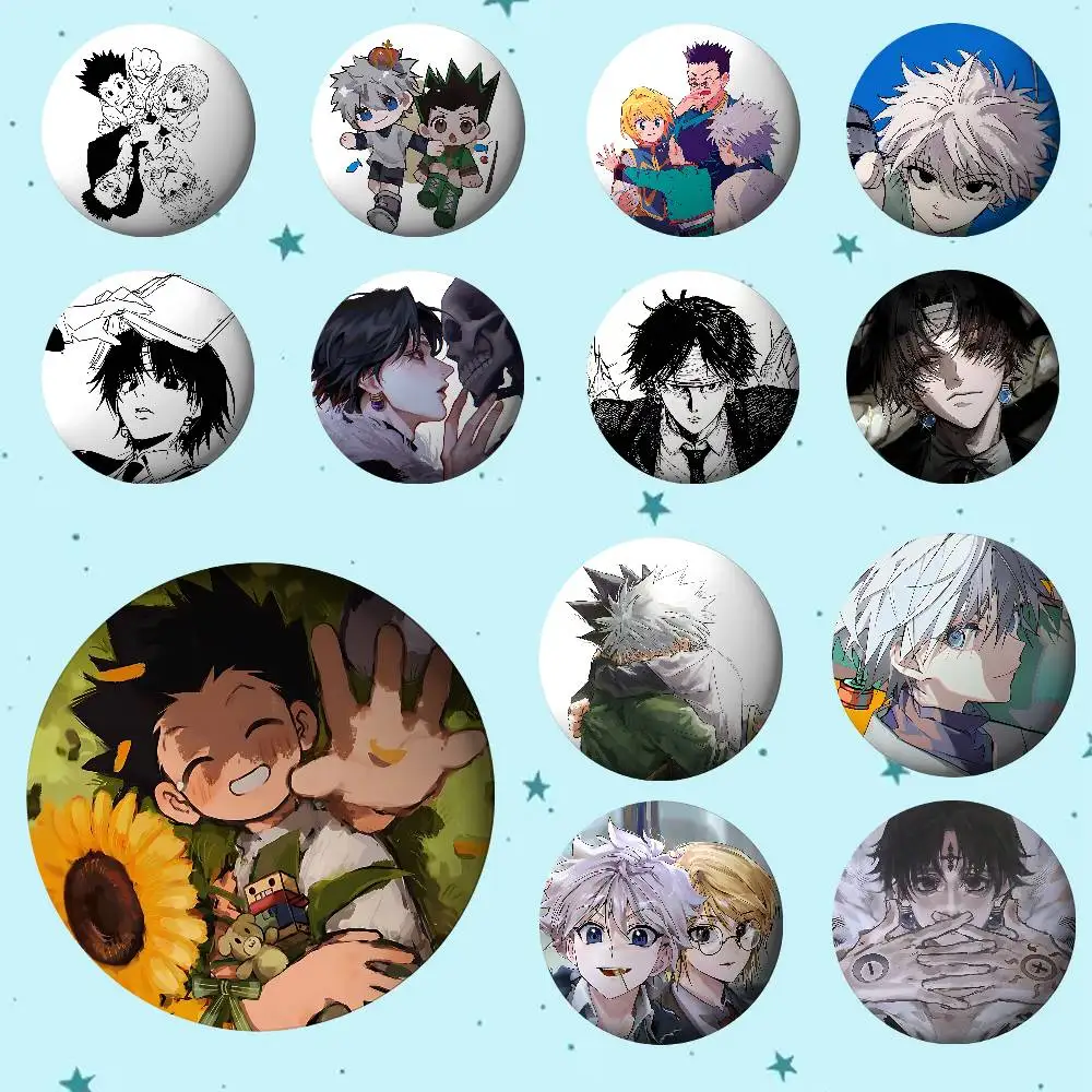 أمين H-HUNTER H-HUNTER شارات شارات الكرتون دبابيس مستديرة على ظهره سترة الاكريليك زر دبابيس جمع الهدايا