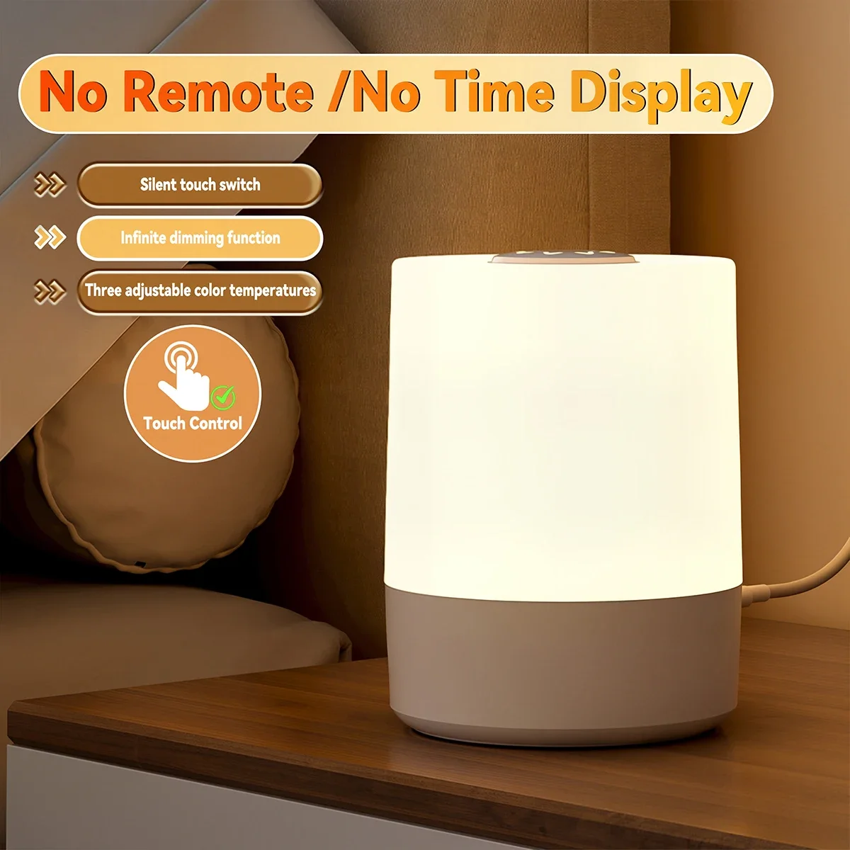 Creative Bedside Lamp Touch Dimming Table Lamp LED Night Light For Bedroom Dormitory College Book Reading Lamp USB Rechargeable