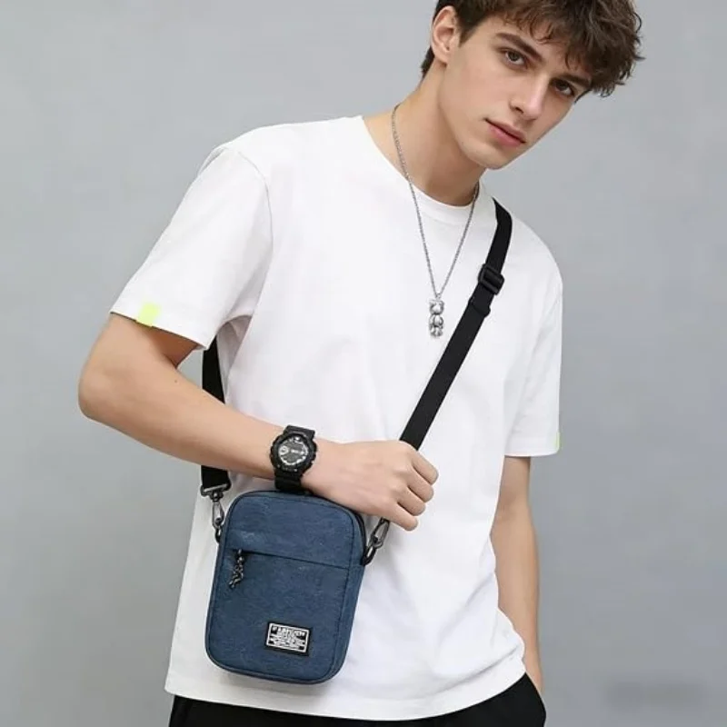 Men's Small Crossbody Bag Oxford Cloth Casual Shoulder Messenger Bag Unisex Phone Sling Bag Travel Daily Mini Handbag
