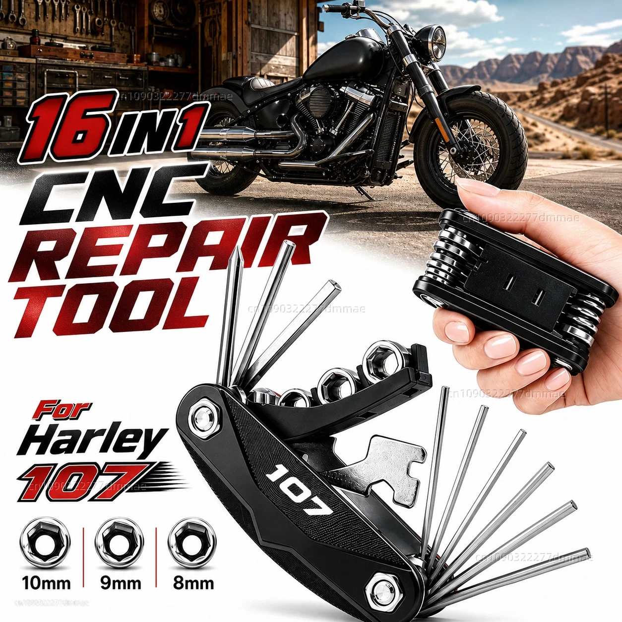 For Harley Touring Road King Electra Glide Street Glide Softail Fat Boy 107 Motorcycle Tool Repair Kit Multifunctional