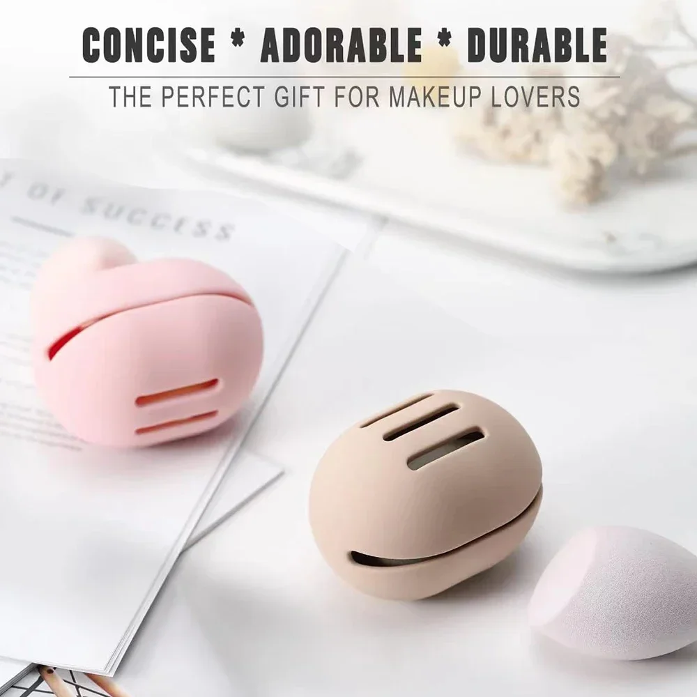 Porte-éponge de maquillage en Silicone écologique, 1 pièce, mallette de rangement multi-trous, boîte de support de bouffantes cosmétiques portable de voyage