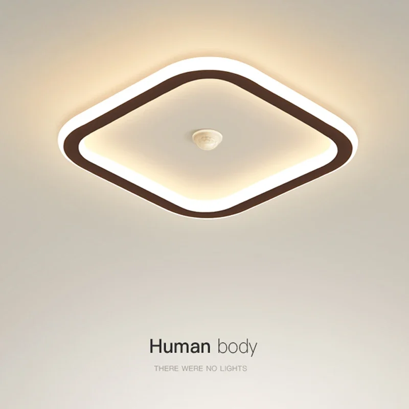 Lámparas de techo LED inteligentes con Sensor humano, iluminación inteligente para el hogar, AC85-265V, 18W, para entrada, pasillo, lámpara de techo con Sensor