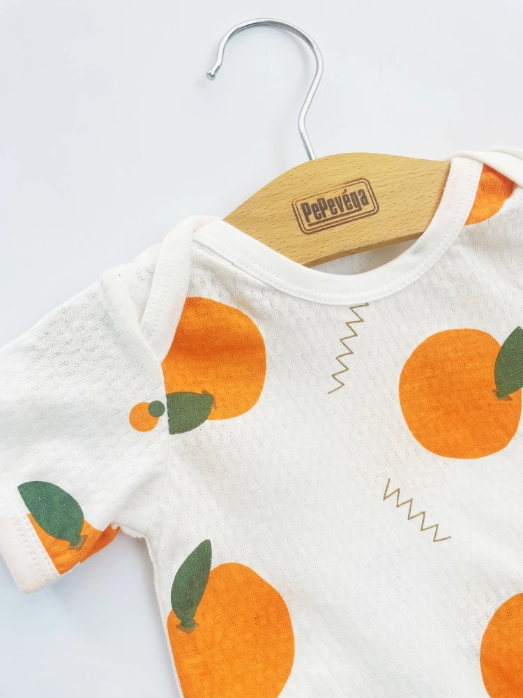 3-24M Infant Baby Girl Bodysuit Summer Short Sleeve Cute Fruit Printed Cotton Knitted Onesies Comfort Breathable Romper