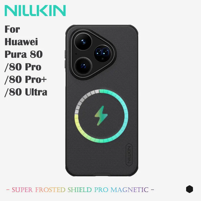 

Для Huawei Pura 80 Pro +/Ultra, магнитный чехол NILLKIN с матовым экраном, беспыльный матовый противоотпечаток пальца, ПК + ТПУ, гибридный противоударный