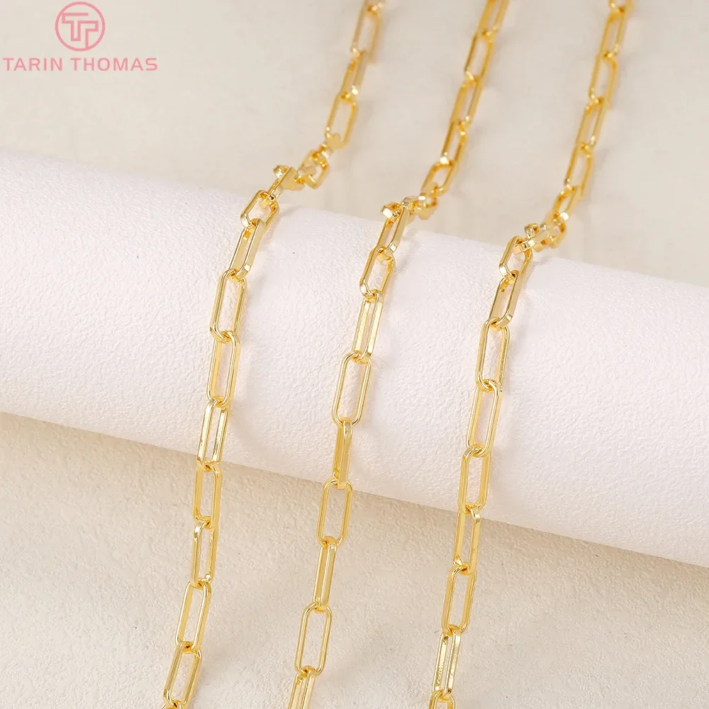 (4285)1 Meter Chain link 10x4MM 24K Gold Color Brass Necklace Chains High Quality Diy Jewelry Findings Accessories Wholesales