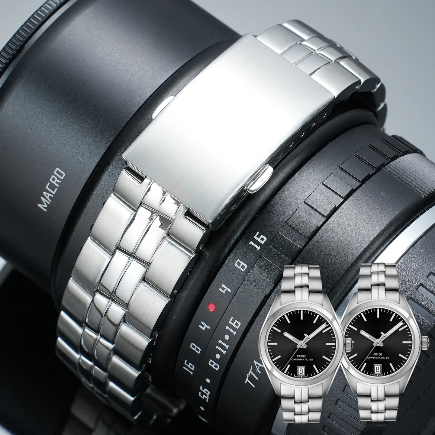 

20mm Standard Interface Stainless Steel Curved Bracelet for Tissot PR100 Series T101.410 Men's Metal Watch Strap