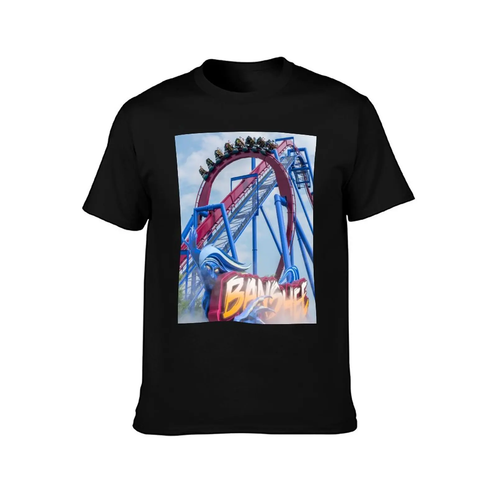 Banshee Roller Coaster T-Shirt Summer Casual Cotton Tee Oversized Streetwear Tops Vintage Graphic Print Unisex Men Women