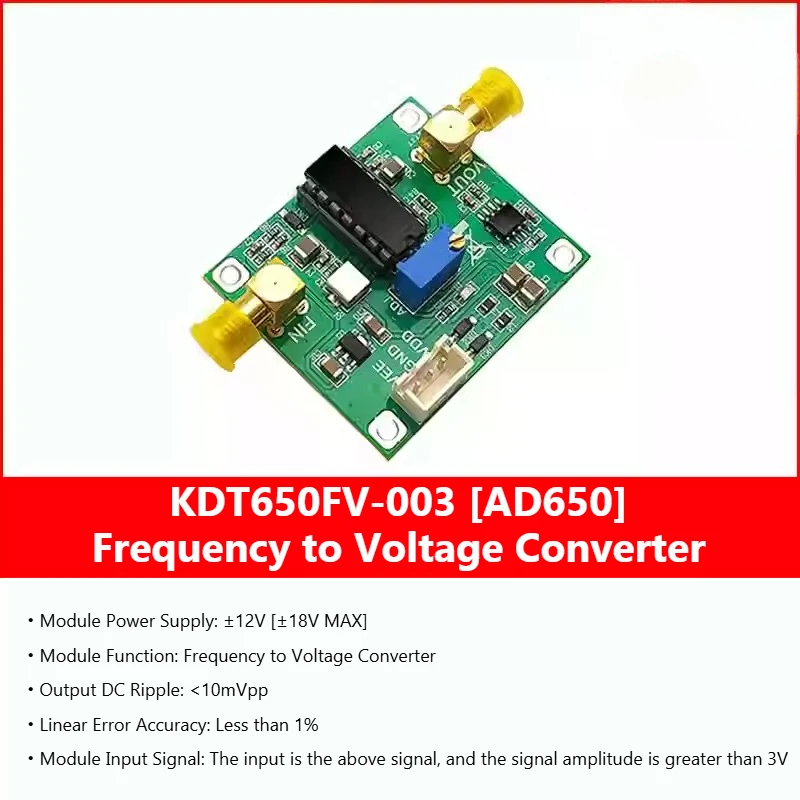 AD650 Frequency To Voltage Conversion Module, Up To 1M Output, High Linear Proportional Correlation F/V Converter KDT650FV-003