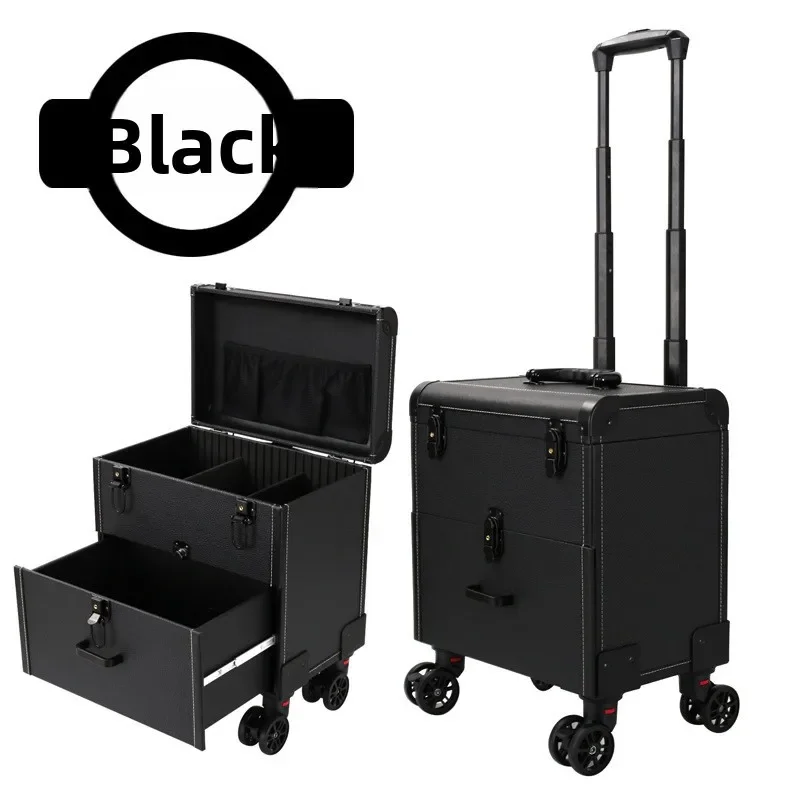 Beauty Case Trolley Durable Multi Layer Rolling Cosmetic Box for Nail Art Embroidery Tools Makeup Rolling Case Makeup Box view 4