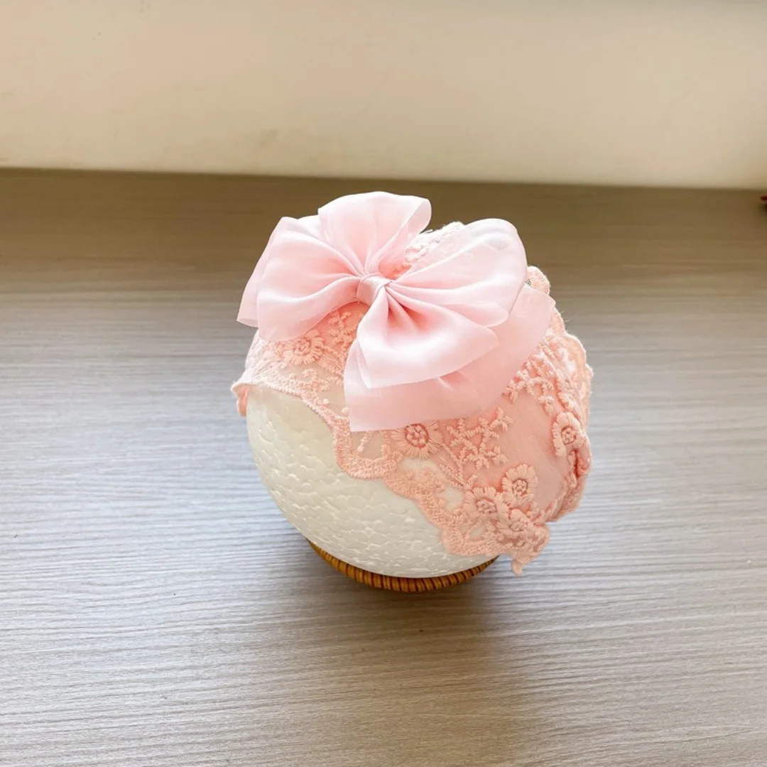 

Lace Flower Newborn Baby Bonnet Hat Princess Girls Ruffle Lace Up Cap Summer Breathable Mesh Infant Toddler Sun Hat