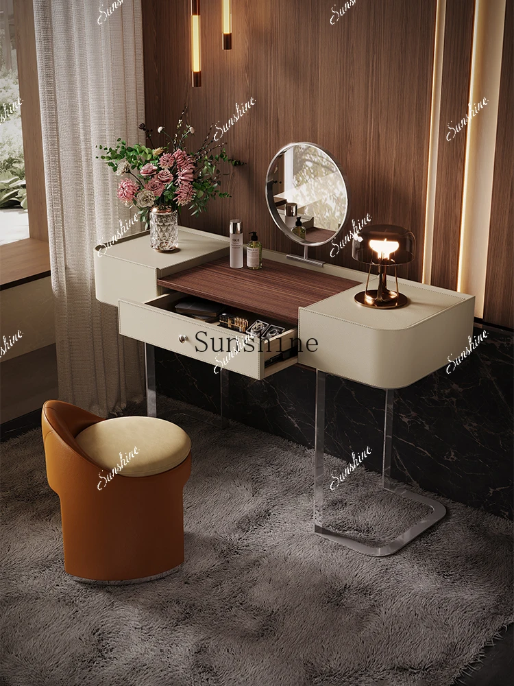 Mirror bedroom premium light luxury Italian master bedroom makeup table simple and modern  FT