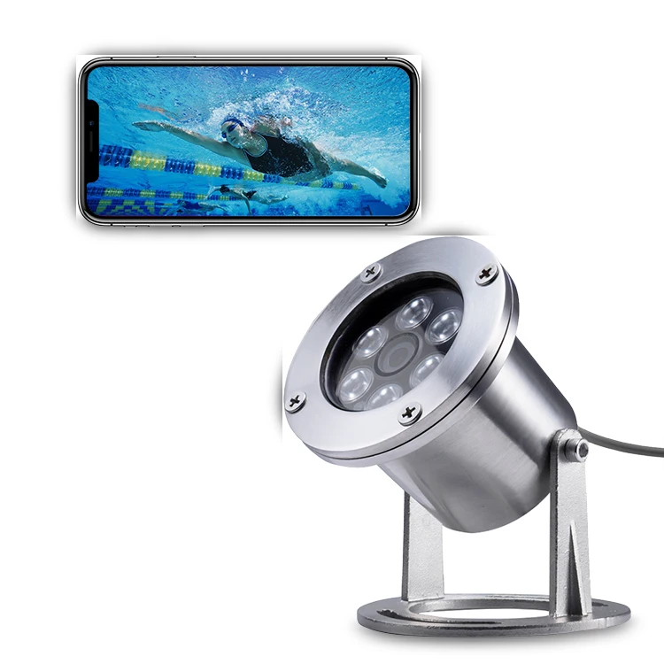 Aço inoxidável água doce Live Underwater Camera para a pesca, IP68, 304