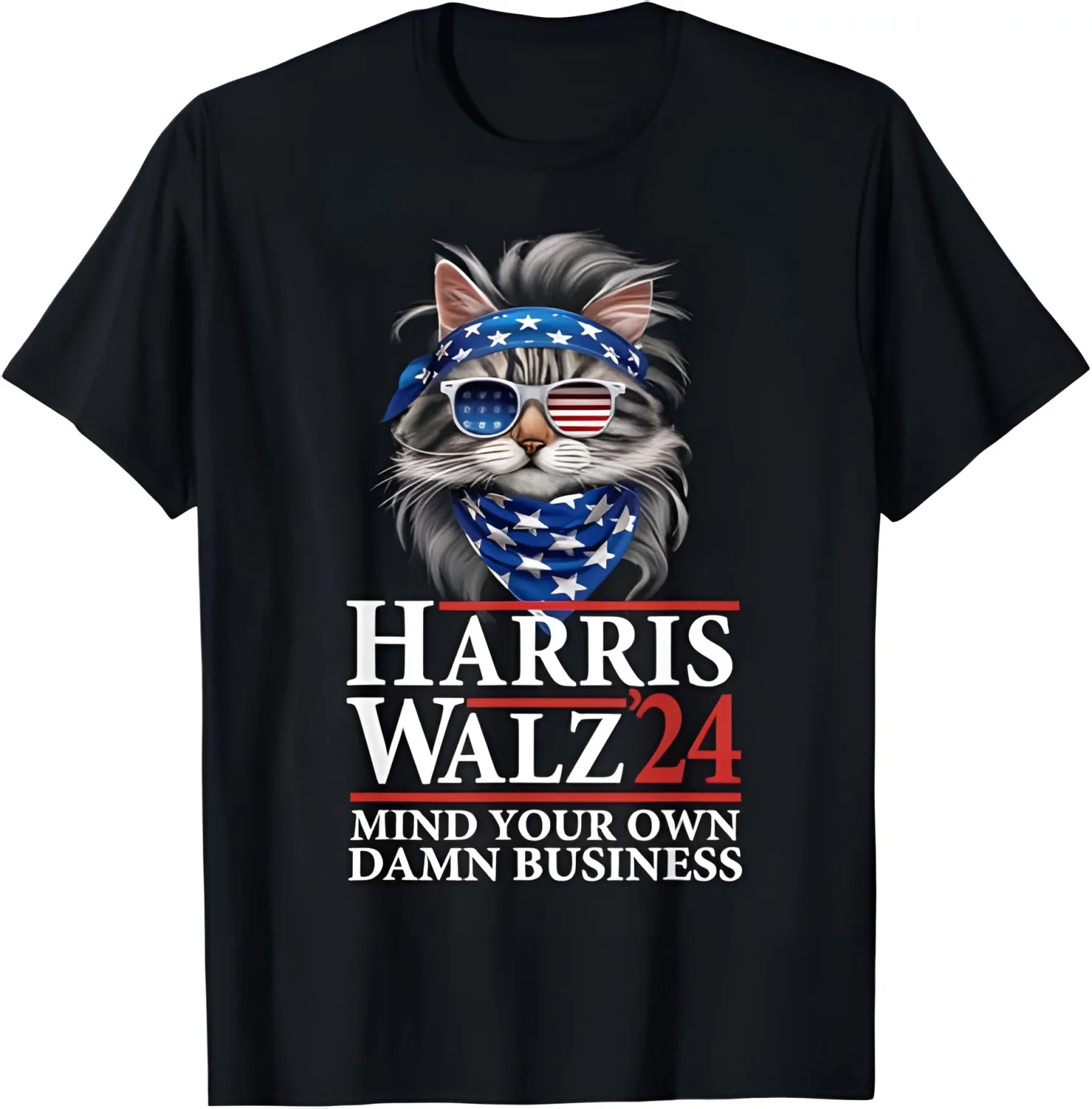 Walz Mind Your Own Damn Business Harris Waltz Cat Lady T-Shirt