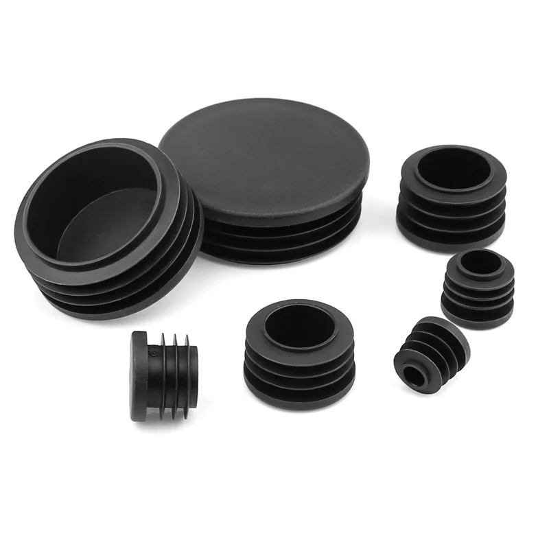 Round Steel Pipe Plastic Hole Plug Insert End Cap Furniture Chair Leg Cover Metal Tubing Alloy Ladder Glide Protection 16~100mm