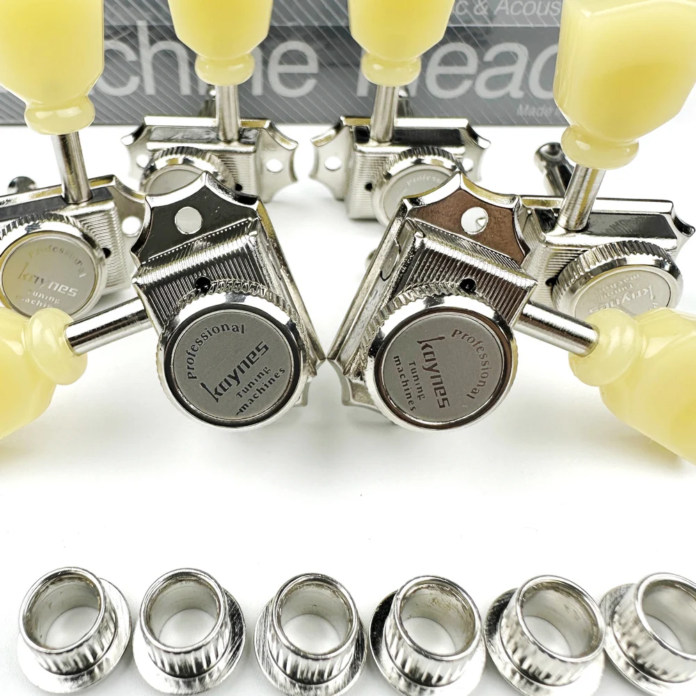 1 Set 3R3L Vintage Deluxe Locking Electric Guitar Machine Heads Tuners For LP SG Electric Guitar Nickel Silver Tuning Pegs