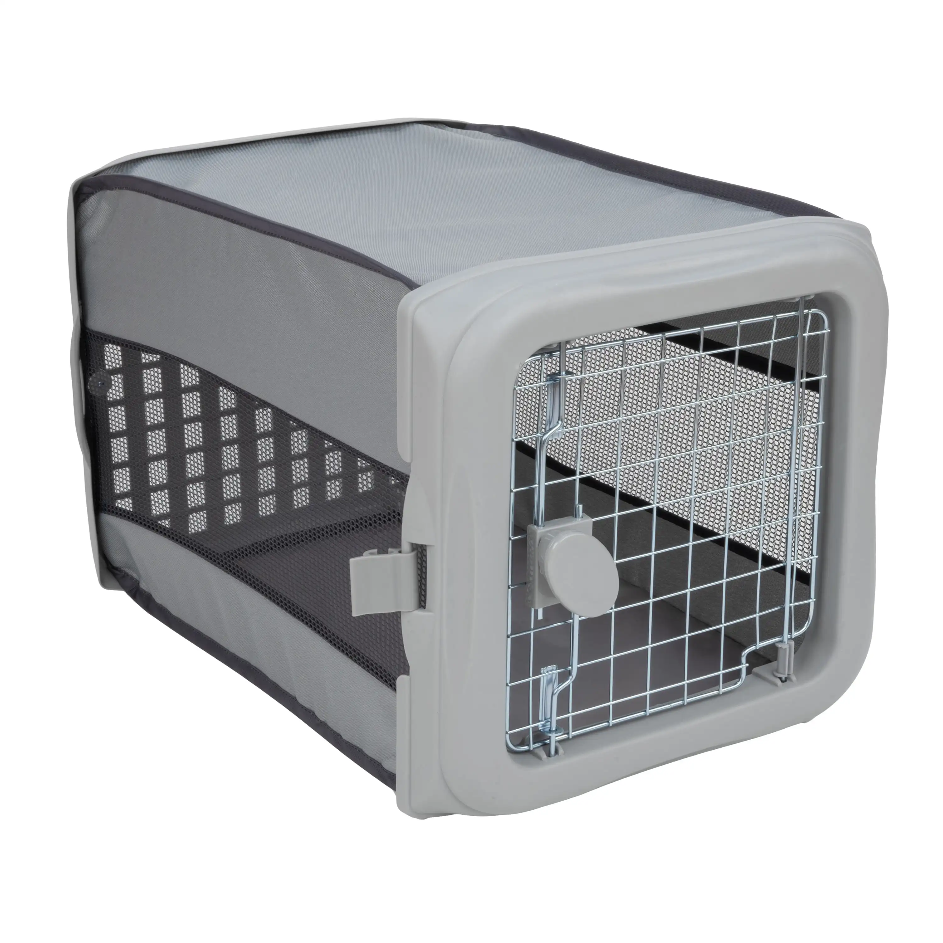 

Dog Kennels and Crates 22.5 Inch Collapsible Pop Up Pet Kennel Small Gray Rugged But Comfortable Polyester Fabric and Mesh