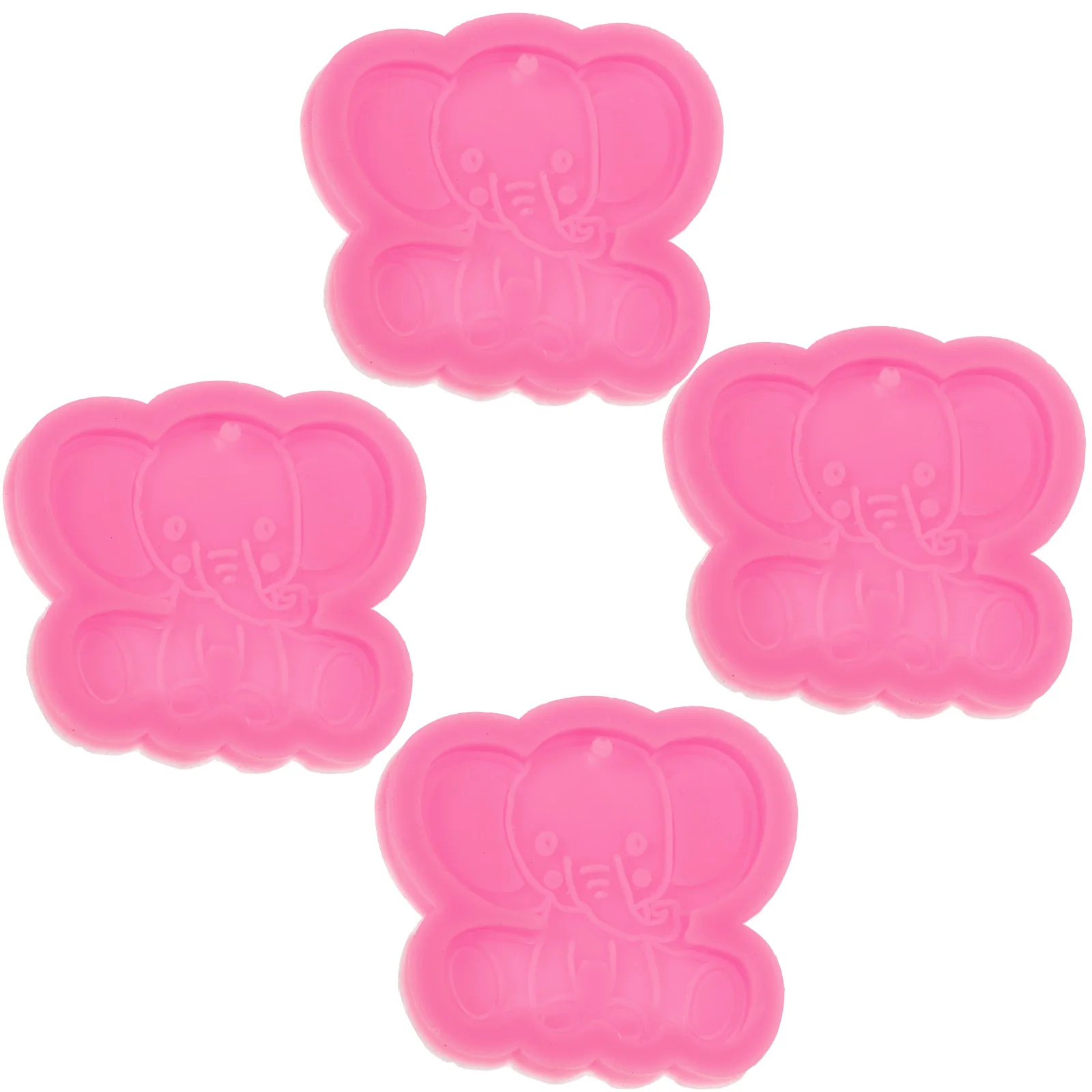 

4pcs Silicone Mold for Resin Keychain Aromatherapy Pendant DIY Casting Nonstick Car Charm Craft Gift Bone Shaped